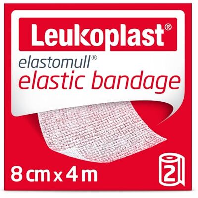 Leukoplast Elastomull Elastic Bandage, 8 cm x 4 m, 2 Rolls Flexible Strong Wound Dressing Fixation Tape for First Aid Kit Leukoplast Elastomull Elastic Bandage, 8 cm x 4 m, 2 Rolls Flexible Strong Wound Dressing Fixation Tape for First Aid Kit