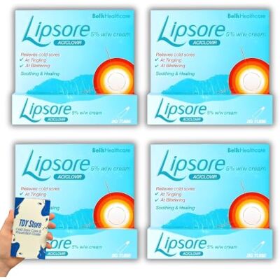 TDY Store 4 x Cold Sore Cream 5% Aciclovir, Fast Acting Treatment for Cold Sores and Mouth Ulcers, TDY Bundle Including Cold Sore Guide TDY Store 4 x Cold Sore Cream 5% Aciclovir, Fast Acting Treatment for Cold Sores and Mouth Ulcers, TDY Bundle Including Cold Sore Guide