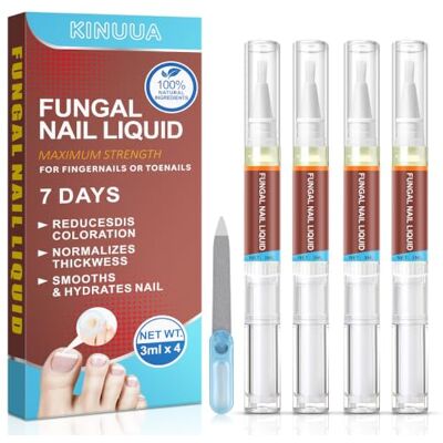 KINUUA Fungal Nail Treatment,Nail Fungus Pen,Toe Fungus-4Pack Extra Strong Nail Strengthener for Nail Fungus Repair Nourishing And Strengthening Solution To Nail Repair For Damaged Nails KINUUA Fungal Nail Treatment,Nail Fungus Pen,Toe Fungus-4Pack Extra Strong Nail Strengthener for Nail Fungus Repair Nourishing And Strengthening Solution To Nail Repair For Damaged Nails