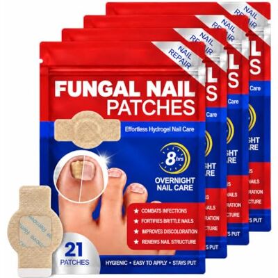 ZYOC Fungal Nail Treatment Patches 84PCS Extra Strength, 8-Hour Overnight Care, Toenails & Fingernails, Breathable Repair Plasters, Thick, Damaged & Discoloured Nails ZYOC Fungal Nail Treatment Patches 84PCS Extra Strength, 8-Hour Overnight Care, Toenails & Fingernails, Breathable Repair Plasters, Thick, Damaged & Discoloured Nails