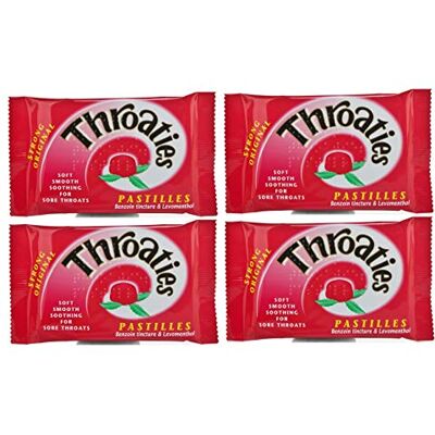 Throaties Strong Original Pastilles for Soft Soothing with Honey & Menthol X 4L8 Throaties Strong Original Pastilles for Soft Soothing with Honey & Menthol X 4L8