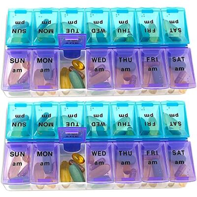 MEDca Weekly Pill Organizer, Twice-a-Day, Pack of 2 MEDca Weekly Pill Organizer, Twice-a-Day, Pack of 2