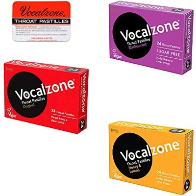 Vocalzone 3 Flavour Bundle + Free Tin! Tin May Vary. for Hard-Working Voices. Multi-Pack (3 x 24) Vocalzone 3 Flavour Bundle + Free Tin! Tin May Vary. for Hard-Working Voices. Multi-Pack (3 x 24)