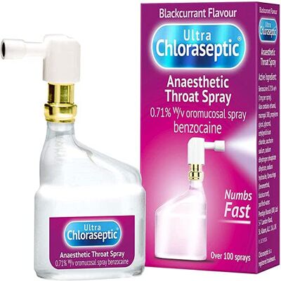 Ultra-Chloraseptic Ultra Chloraseptic Anaesthetic Throat Spray Blackcurrant, 15 ml Ultra-Chloraseptic Ultra Chloraseptic Anaesthetic Throat Spray Blackcurrant, 15 ml