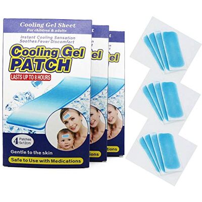 Cooling Gel Patch Children Kids Fever Adults Pain Immediate Relief 4 Sheets Cooling Gel Patch Children Kids Fever Adults Pain Immediate Relief 4 Sheets