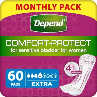 Depend - Affidati Extra - 60 pads - Incontinence pads Depend - Affidati Extra - 60 pads - Incontinence pads