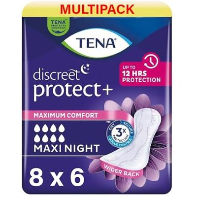 Tena Lady Discreet Maxi Night Incontinence Pads - Odour Control Tena Lady Discreet Maxi Night Incontinence Pads - Odour Control