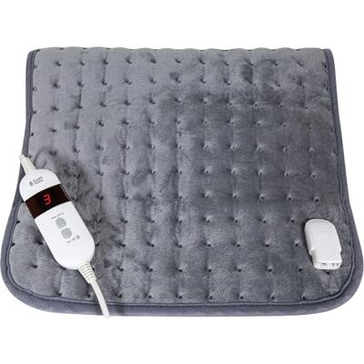 Russell Hobbs Electric Heating Pad for Pain Relief with Automatic Switch Off, Quick Heat Up, 3 Heat Settings, Remote Control & Timer, Overheat Protection, Machine Washable, Grey 47cm x 36cm, RHHPS1001 Russell Hobbs Electric Heating Pad for Pain Relief with Automatic Switch Off, Quick Heat Up, 3 Heat Settings, Remote Control & Timer, Overheat Protection, Machine Washable, Grey 47cm x 36cm, RHHPS1001