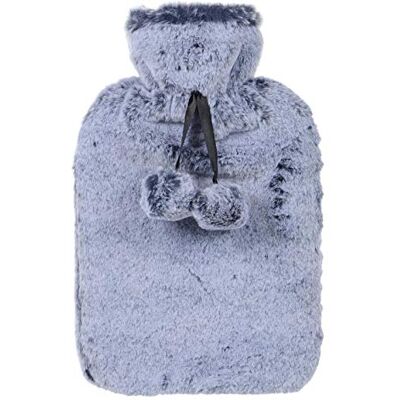 Hodge and Hodge Large Hot Water Bottle with Faux Fur Cover & Pom Poms for Thermotherapy Muscle Ache Tension Pain Relief Backache Neck Strain Shoulder Heat Therapy Bed Sofa 2 Litre 2 Tone Ocean Blue Hodge and Hodge Large Hot Water Bottle with Faux Fur Cover & Pom Poms for Thermotherapy Muscle Ache Tension Pain Relief Backache Neck Strain Shoulder Heat Therapy Bed Sofa 2 Litre 2 Tone Ocean Blue