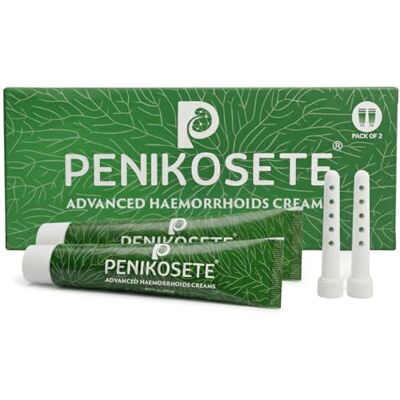 PENIKOSETE Advanced Haemorrhoids Cream 100% Plant-Based Piles Relief No Steroids No Hydrocortisone Helps Reduce Swelling & Pile Size Soothes Itching & Discomfort Internal & External 2 Pack PENIKOSETE Advanced Haemorrhoids Cream 100% Plant-Based Piles Relief No Steroids No Hydrocortisone Helps Reduce Swelling & Pile Size Soothes Itching & Discomfort Internal & External 2 Pack