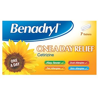 Benadryl One a Day Relief Daily Allergy Tablets 7 Tablets Pack of 6 Benadryl One a Day Relief Daily Allergy Tablets 7 Tablets Pack of 6
