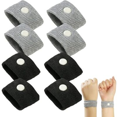 Feiyayi Travel Sickness Bands,4 Pairs Motion Sickness Wristbands for Kids and Adults-Motion Sickness Bands-Anti Nausea Wristbands-Nausea Bands for Morning Car Travel Sea Sickness (2 Black+2 Gray) Feiyayi Travel Sickness Bands,4 Pairs Motion Sickness Wristbands for Kids and Adults-Motion Sickness Bands-Anti Nausea Wristbands-Nausea Bands for Morning Car Travel Sea Sickness (2 Black+2 Gray)