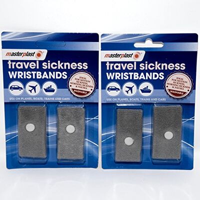 Masterplast Anti Nausea / Motion Sickness Travel Wrist Bands. Ideal For Holiday And Travel Pack of 2 (4 in total) Masterplast Anti Nausea / Motion Sickness Travel Wrist Bands. Ideal For Holiday And Travel Pack of 2 (4 in total)