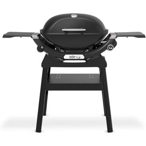 Weber Q 2200N Gas Grill with Compact Stand + Side Tables, 1 Burner, Electronic Ignition, Porcelain-Enamelled Cast Iron Grate, with Lid Thermometer Black (1501090) Weber Q 2200N Gas Grill with Compact Stand + Side Tables, 1 Burner, Electronic Ignition, Porcelain-Enamelled Cast Iron Grate, with Lid Thermometer Black (1501090)