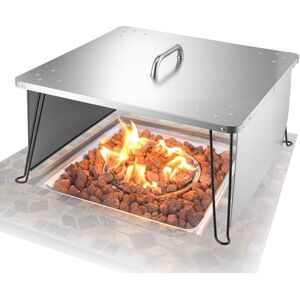 VEVOR Fire Pit Heat Deflector, 645x645x370 mm Square Outdoor Burner Cover, Stainless Steel Bonfire Camping Wood Burning, Push Heat Down and Out with 4 Foldable Legs & Carrying Handle VEVOR Fire Pit Heat Deflector, 645x645x370 mm Square Outdoor Burner Cover, Stainless Steel Bonfire Camping Wood Burning, Push Heat Down and Out with 4 Foldable Legs & Carrying Handle