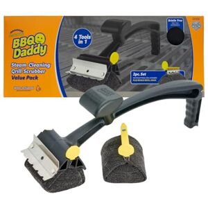 Scrub Daddy BBQ Daddy + Refill Heads BBQ Cleaning Brush with Scraper & Bottle Opener, Barbeque Grill Cleaner, Wire Bristle Free, Barbecue Cleaner Brushes, High-Tech Cleaning Accessories for Men Scrub Daddy BBQ Daddy + Refill Heads BBQ Cleaning Brush with Scraper & Bottle Opener, Barbeque Grill Cleaner, Wire Bristle Free, Barbecue Cleaner Brushes, High-Tech Cleaning Accessories for Men