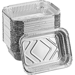 Relaxdays Aluminium Baking Trays, Set of 50, HWD: 4.5 x 18.5 x 13cm, Square Barbecue Dishes, Drip Pans, Grilling, Silver Relaxdays Aluminium Baking Trays, Set of 50, HWD: 4.5 x 18.5 x 13cm, Square Barbecue Dishes, Drip Pans, Grilling, Silver