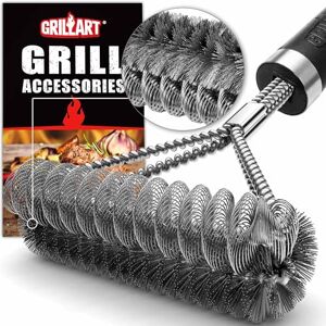 GRILLART Grill Brush Bristle Free & Wire Combined BBQ Brush Safe & Efficient Grill Cleaning Brush- 17" Grill Cleaner Brush for Gas/Porcelain/Charbroil Grates BBQ Accessories Gifts for Men GRILLART Grill Brush Bristle Free & Wire Combined BBQ Brush Safe & Efficient Grill Cleaning Brush- 17" Grill Cleaner Brush for Gas/Porcelain/Charbroil Grates BBQ Accessories Gifts for Men