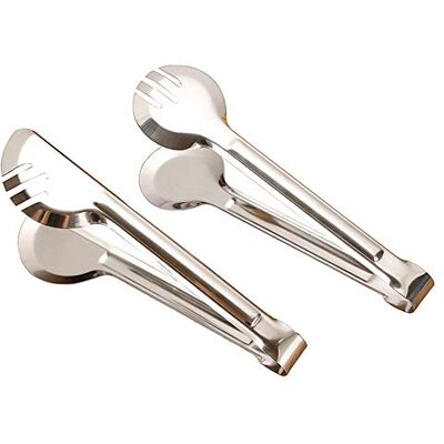 SENRISE Kitchen Tongs Stainless Steel Food Tongs, Serving Tongs, Heat Resistant BBQ Tongs Set for Cooking, Serving, Barbecue, Buffet, Salad, Ice, Oven – 24 CM (Round+Semicicular Tongs,2 PCS) SENRISE Kitchen Tongs Stainless Steel Food Tongs, Serving Tongs, Heat Resistant BBQ Tongs Set for Cooking, Serving, Barbecue, Buffet, Salad, Ice, Oven – 24 CM (Round+Semicicular Tongs,2 PCS)