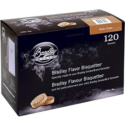 Bradley Smoker Maple 120 Pack For Grilling and BBQ, Pure 100% Natural Woods Bradley Smoker Maple 120 Pack For Grilling and BBQ, Pure 100% Natural Woods
