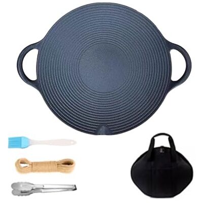 XBGLFZS Iron Frying Pans Round Grills Pans Outdoor BBQ Plate, 35cm Round Grills Pans Outdoor Travel Camping Frying Pans Iron Texture Suitable for Barbecue Enthusiasts XBGLFZS Iron Frying Pans Round Grills Pans Outdoor BBQ Plate, 35cm Round Grills Pans Outdoor Travel Camping Frying Pans Iron Texture Suitable for Barbecue Enthusiasts