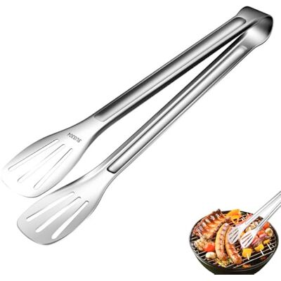 WUJENPEAHT 12'' Kitchen Tongs for Air Fryer Toaster BBQ Serving, 1 PCS Heavy Duty, Cooking Tongs, 304 Stainless Steel, Barbecue Tongs WUJENPEAHT 12'' Kitchen Tongs for Air Fryer Toaster BBQ Serving, 1 PCS Heavy Duty, Cooking Tongs, 304 Stainless Steel, Barbecue Tongs