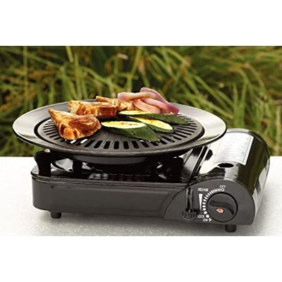 AuraHome DWD® BBQ Universal Grill Plate Smokeless for Electric Gas or Propane Stoves Camping Cooking healthier food Unlike ordinary frying pans grease drains away through drip slots leaving moist tender food AuraHome DWD® BBQ Universal Grill Plate Smokeless for Electric Gas or Propane Stoves Camping Cooking healthier food Unlike ordinary frying pans grease drains away through drip slots leaving moist tender food