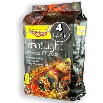 Warma 4 x Pack Bar-Be-Quick Instant Light Lumpwood Charcoal BBQ Barbecues Smokers Grill Coal Fuel Smokeless Burn For Outdoor Garden Camping Cooking Warma 4 x Pack Bar-Be-Quick Instant Light Lumpwood Charcoal BBQ Barbecues Smokers Grill Coal Fuel Smokeless Burn For Outdoor Garden Camping Cooking
