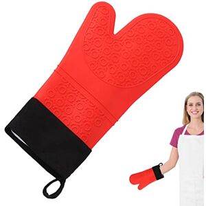 Stronrive Oven Mitts - Non Slip Silicone Gloves Heat Resistant Waterproof Oven Mitts - BBQ Kitchen Gloves for Outdoor Barbecue, Cooking, and Baking