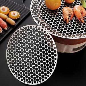 PuLAif Grilling Basket, Grill Basket， Round Barbecue Grill Net Without Foot,Stainless Steel Round Grill Net BBQ Mat Carbon Furnace Steam Nets Barbecue Rack,28CM (Size : 18CM)