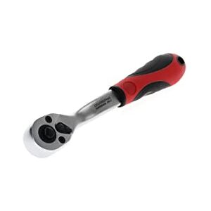 Gedore Red Cranked Lever Reversible Ratchet with Ergonomic 2K Handle, Push Button Release, Coarse Toothed with 36 Teeth, 1/4 Inch, Steel Tube, Red/Black Gedore Red Cranked Lever Reversible Ratchet with Ergonomic 2K Handle, Push Button Release, Coarse Toothed with 36 Teeth, 1/4 Inch, Steel Tube, Red/Black