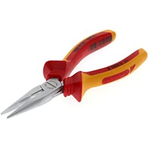 GEDORE VDE Telephone pliers, Electronics, Long nose, Toothed, Straight, Induction-hardened, Length 160 mm, VDE 8132-160 H GEDORE VDE Telephone pliers, Electronics, Long nose, Toothed, Straight, Induction-hardened, Length 160 mm, VDE 8132-160 H