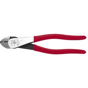 KLEIN TOOLS D243-8 Pliers, Made in USA, Diagonal Cutting Pliers with Wire Stripping Holes, High-Leverage Design, 8-Inch KLEIN TOOLS D243-8 Pliers, Made in USA, Diagonal Cutting Pliers with Wire Stripping Holes, High-Leverage Design, 8-Inch