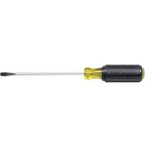 KLEIN TOOLS 605-4 1/4-Inch Cabinet Tip Screwdriver Heavy Duty 4-Inch Round Shank, Made in USA KLEIN TOOLS 605-4 1/4-Inch Cabinet Tip Screwdriver Heavy Duty 4-Inch Round Shank, Made in USA