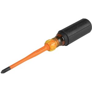 KLEIN TOOLS 6934INS 1000V Slim Tip Insulated Screwdriver, 4-Inch Round Shank, 2 Phillips Tip, Cushion Grip Handle KLEIN TOOLS 6934INS 1000V Slim Tip Insulated Screwdriver, 4-Inch Round Shank, 2 Phillips Tip, Cushion Grip Handle