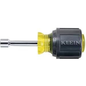 KLEIN TOOLS 610-1/4 1/4-Inch Stubby Nut Driver, Made in USA, 1-1/2-Inch Hollow Shaft and Cushion Grip Handle KLEIN TOOLS 610-1/4 1/4-Inch Stubby Nut Driver, Made in USA, 1-1/2-Inch Hollow Shaft and Cushion Grip Handle