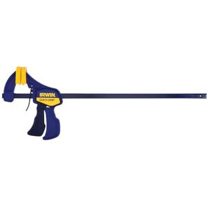 IRWIN Quick-Grip Bar Clamp, One-Handed, Mini, 12-Inch (1964744), Blue IRWIN Quick-Grip Bar Clamp, One-Handed, Mini, 12-Inch (1964744), Blue