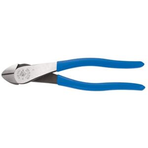 KLEIN TOOLS Diagonal Cutter Linemans Pliers, High Leverage, 8-Inch, High Leverage Design, Angled Head D2000-48 203 mm,Blue/Silver KLEIN TOOLS Diagonal Cutter Linemans Pliers, High Leverage, 8-Inch, High Leverage Design, Angled Head D2000-48 203 mm,Blue/Silver
