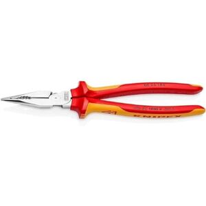 KNIPEX Needle-Nose Combination Pliers Self-Service Card Chrome-Plated Insulated with Multi-Component Grips, VDE-Tested 185 mm, 08 26 185 SB KNIPEX Needle-Nose Combination Pliers Self-Service Card Chrome-Plated Insulated with Multi-Component Grips, VDE-Tested 185 mm, 08 26 185 SB