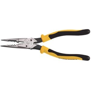KLEIN TOOLS J206-8C Long Nose All-Purpose Spring Loaded Pliers, Forged Steel with Dual Material Journeyman Handles KLEIN TOOLS J206-8C Long Nose All-Purpose Spring Loaded Pliers, Forged Steel with Dual Material Journeyman Handles