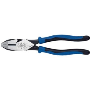 KLEIN TOOLS J2000-9NECR Heavy Duty High Leverage Side Cutting/Crimping Pliers, Light Blue, Journeyman KLEIN TOOLS J2000-9NECR Heavy Duty High Leverage Side Cutting/Crimping Pliers, Light Blue, Journeyman