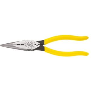 KLEIN TOOLS D203-8NCR Long Nose Side-Cutter Strip/Crimp Pliers, Induction Hardened and Heavier for Increased Cutting Power, 8-Inch KLEIN TOOLS D203-8NCR Long Nose Side-Cutter Strip/Crimp Pliers, Induction Hardened and Heavier for Increased Cutting Power, 8-Inch