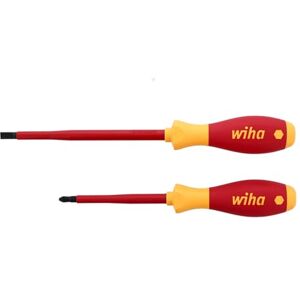 Wiha 33580 2 Piece Insulated SoftFinish Slotted/Phillips Screwdriver Set Wiha 33580 2 Piece Insulated SoftFinish Slotted/Phillips Screwdriver Set