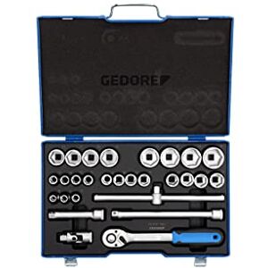 GEDORE 28-piece Socket spanner set, hex, 1/2", 10-36 mm, Tool, Sockets ratchet, for carmotive, 19 VMU-10 GEDORE 28-piece Socket spanner set, hex, 1/2", 10-36 mm, Tool, Sockets ratchet, for carmotive, 19 VMU-10