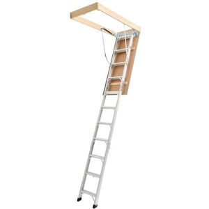 Succebuy Aluminum Attic Ladder - Adjustable, Foldable, 375LBS Capacity Succebuy Aluminum Attic Ladder - Adjustable, Foldable, 375LBS Capacity
