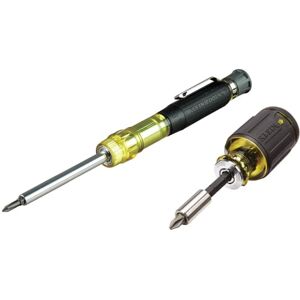 KLEIN TOOLS 80037 Screwdriver Tool Set, Multi-Bit Pocket Precision and Adjustable Length Stubby Screwdriver, 2-Piece, Black/Yellow KLEIN TOOLS 80037 Screwdriver Tool Set, Multi-Bit Pocket Precision and Adjustable Length Stubby Screwdriver, 2-Piece, Black/Yellow