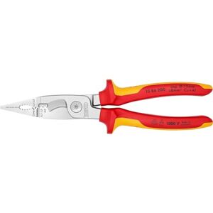 KNIPEX Pliers for Electrical Installation Self-Service Card Chrome-Plated Insulated with Multi-Component Grips, VDE-Tested 200 mm, 13 86 200 SB KNIPEX Pliers for Electrical Installation Self-Service Card Chrome-Plated Insulated with Multi-Component Grips, VDE-Tested 200 mm, 13 86 200 SB