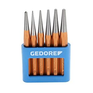 GEDORE Setting punch set, 6-piece, Pin punch set in PVC holder, Hardened, Tempered, Steel, Tool, 8753680 GEDORE Setting punch set, 6-piece, Pin punch set in PVC holder, Hardened, Tempered, Steel, Tool, 8753680