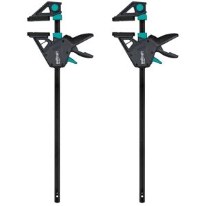 Wolfcraft 2 one Hand Clamps PRO MAX I 8662060 I 250 kg Clamping Force for The Highest Professional Demands I high Holding Force I 450 mm Clamping Width I Made in Europe Wolfcraft 2 one Hand Clamps PRO MAX I 8662060 I 250 kg Clamping Force for The Highest Professional Demands I high Holding Force I 450 mm Clamping Width I Made in Europe