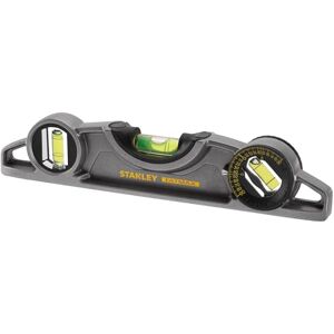 Stanley Torpedo Level Heavy Duty Aluminium Body and Magnetic Base Including 3 Reversible Vials 0-43-609, Grey/White, 25cm Stanley Torpedo Level Heavy Duty Aluminium Body and Magnetic Base Including 3 Reversible Vials 0-43-609, Grey/White, 25cm